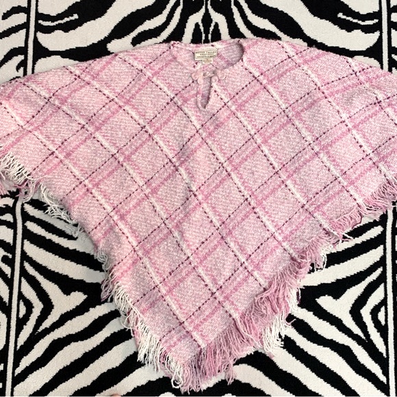 Boyne Valley Weavers Irish Alpaca Wool Plaid Fringe Poncho One Size - Picture 7 of 9